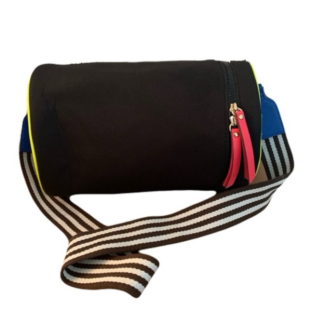 HENRI BENDEL Leather Trim Neoprene Insulated Cooler Crossbody Bucket Bag 11 X 23 - Picture 6 of 12